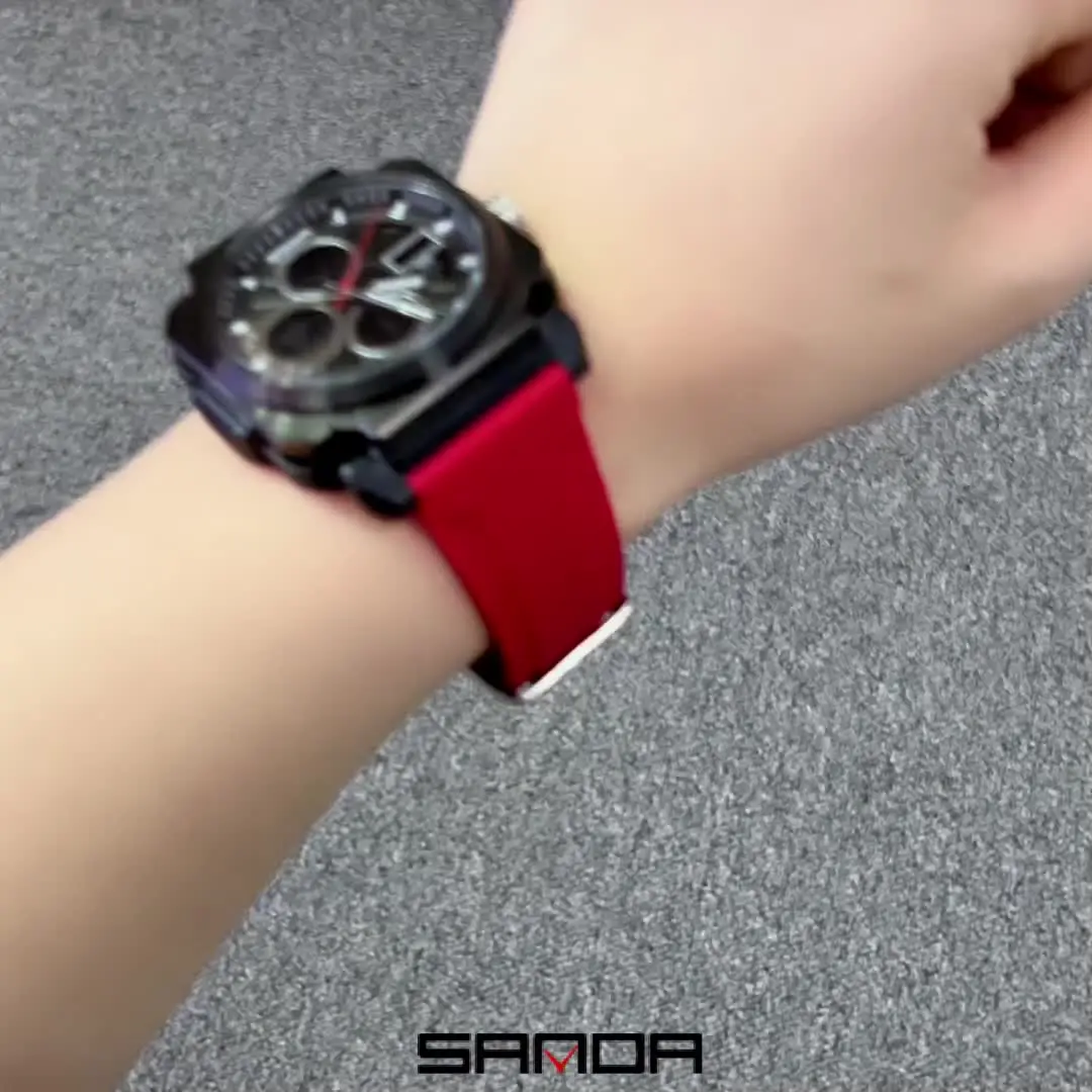 SANDA 3377 Men's Watch - Dual Display, Waterproof, and Stylish