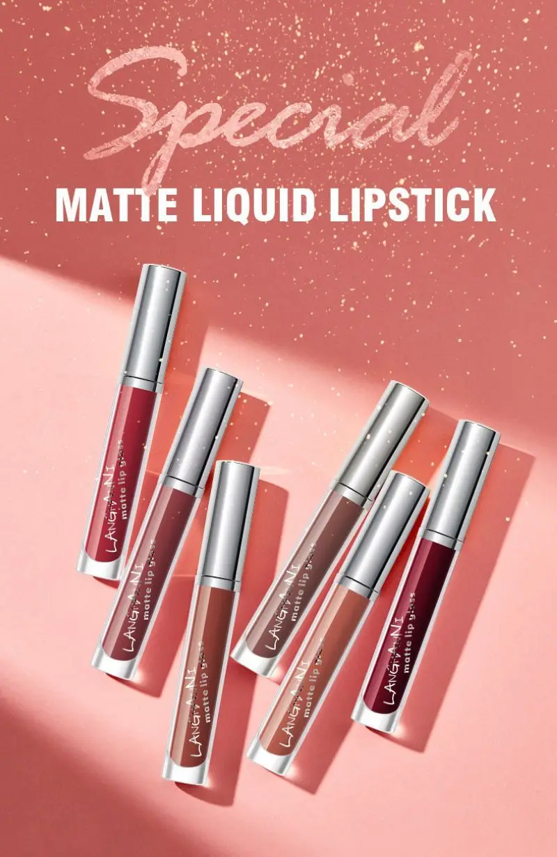 Langmanni Matte Lipstick Set 6pcs Lot Lip Gloss Set Velvet Liquid