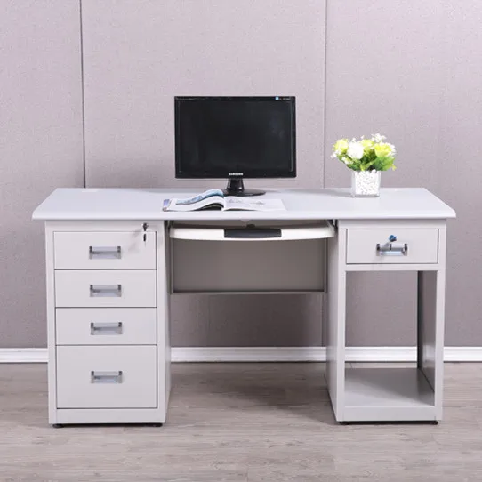 Modern Executive Office Desk Table With Storage Cabinet Furniture L ...