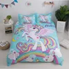 Twin Queen Comforter Set Watercolor Girl Kid Unicorn Bedding