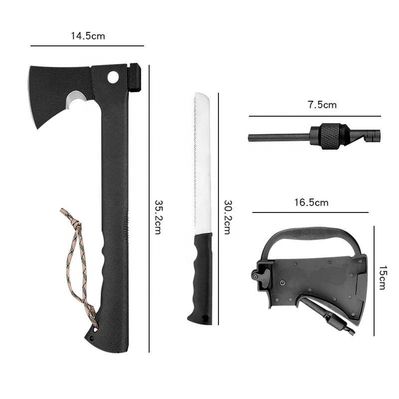 Outdoor Survival Essential Multifunctional Hatchet Tomahawk Hammer Axe