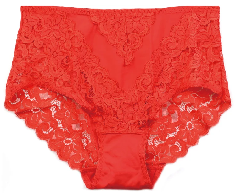 New Design Elastic High Waist Fat Women Big Butts Lace Lingerie Panties