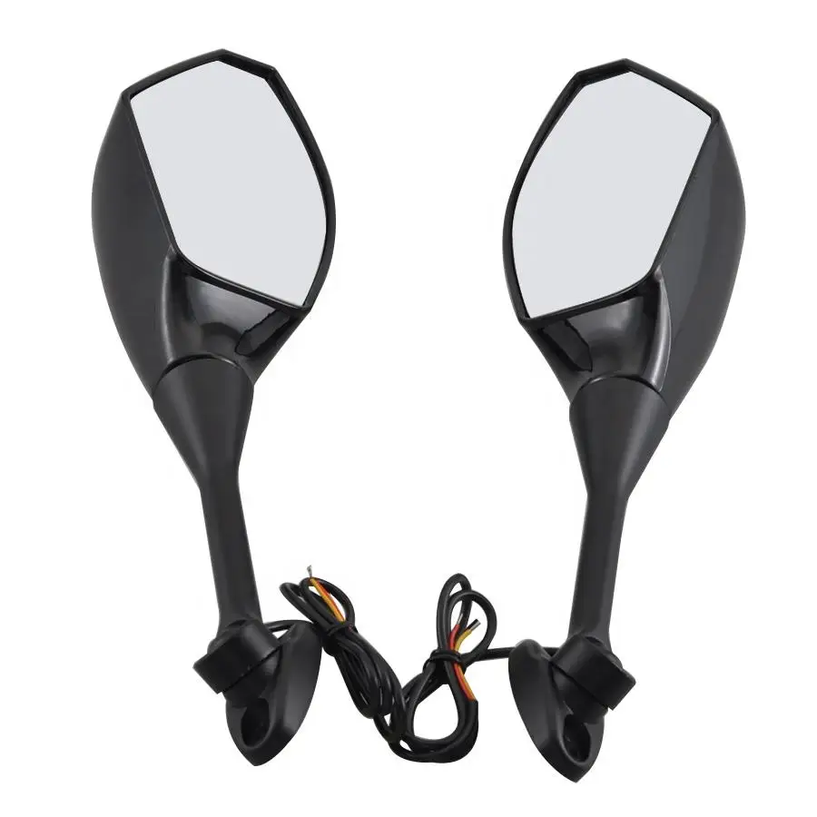 Black Rear View Side Mirrors LED Turn Signals Fits For Honda CBR600RR CBR1000RR CBR250R CBR500R ZX-6R for SUZUKI GSX-R750 600