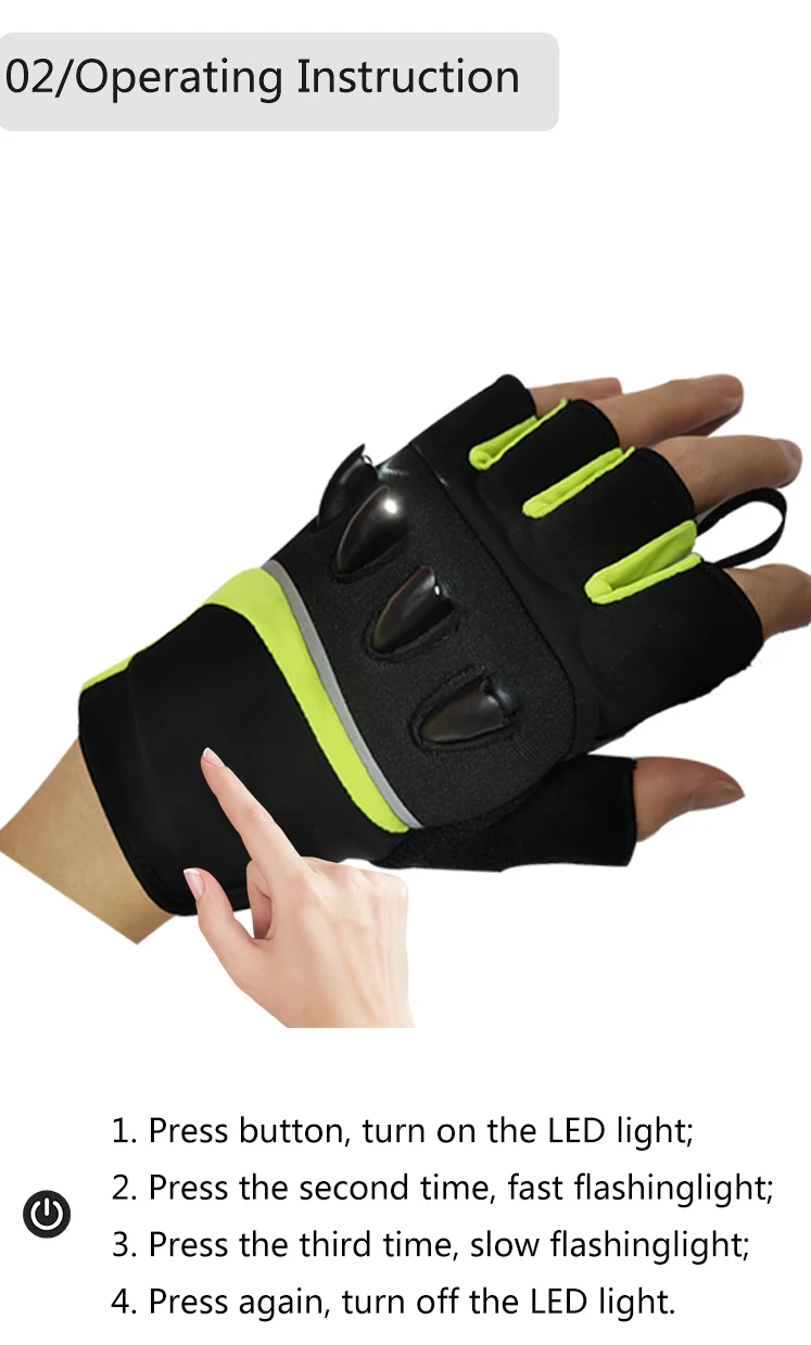 Savior Hot Selling Led Light Gloves Bicycle Fishing Running Led Gloves
