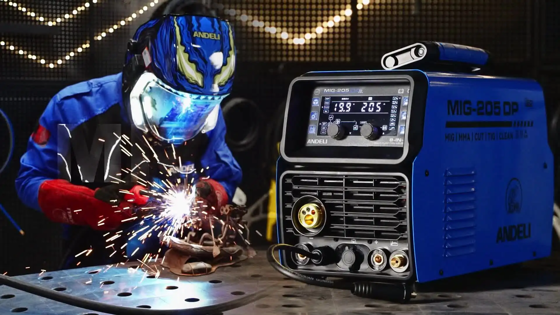 ANDELI 2026新製品 110V/220V MIG-205DP 10 in 1 MIG/TIG/切断/MMA 