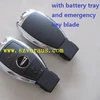 Mer 2 button smart key case with battery tray and emergency key blade