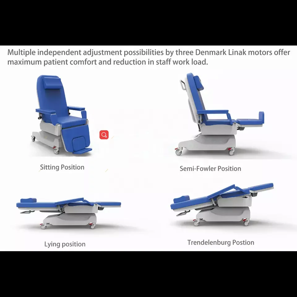 Hospital Electric 3 Motor Double Armrest Pillow Adjustable Chemotherapy