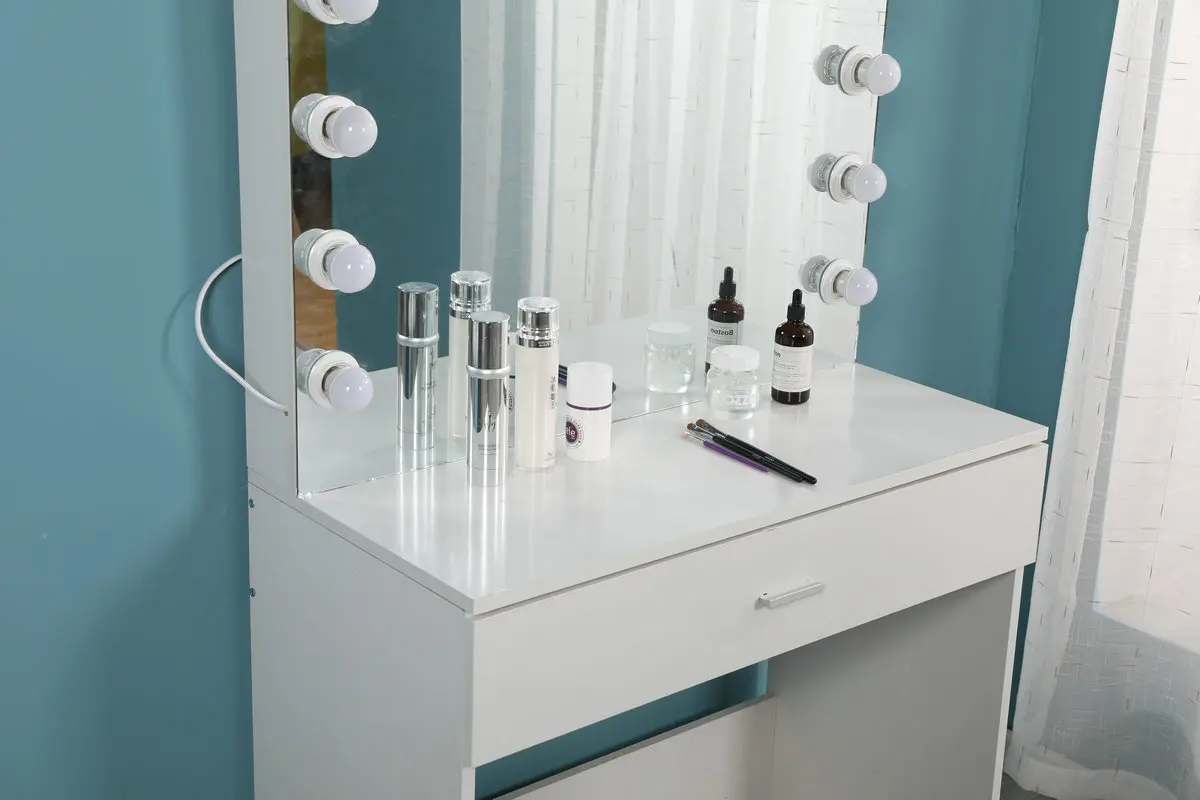 Hot Sale White Bedroom Living Room Hollywood Dressing Table With