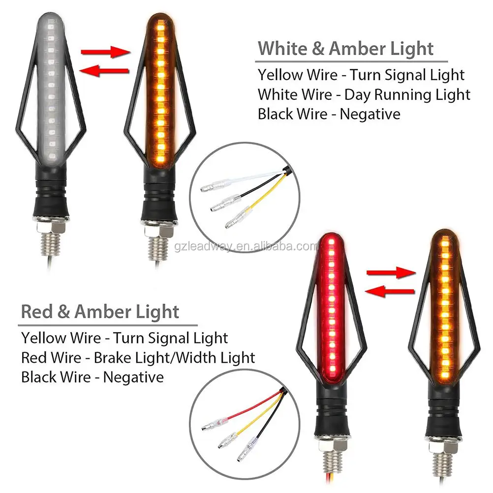 New Motorcycle 12v Led Motor Light 24led Turn Signal Indicator Day Lamp