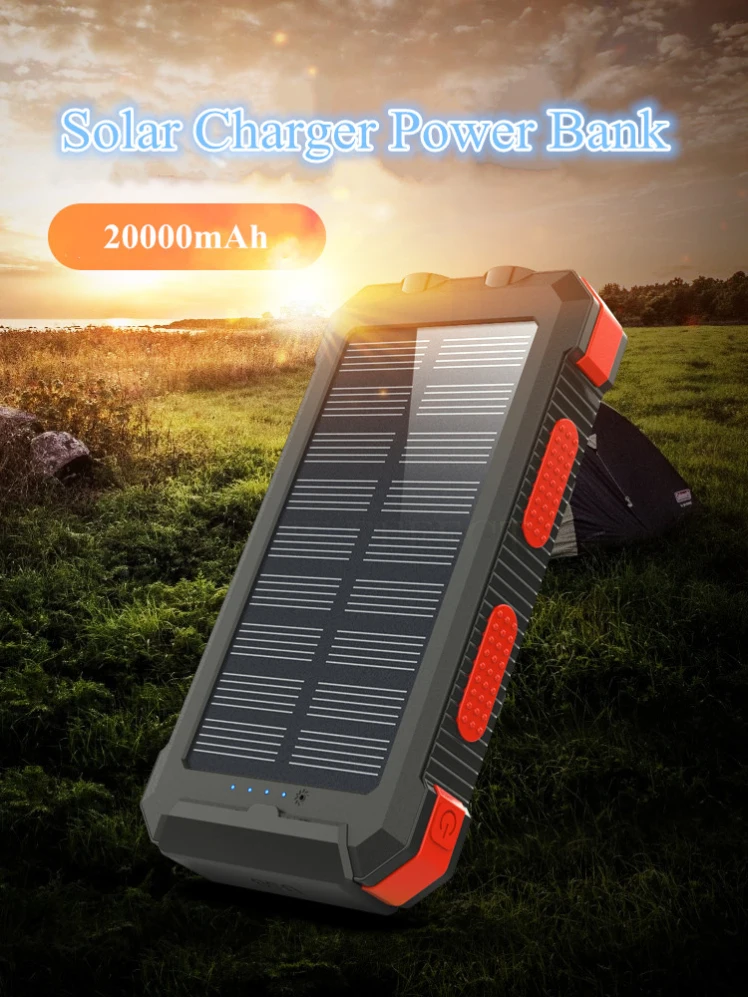 High Capacity 20000 Mah Portable Solar Charger Power Bank Banks