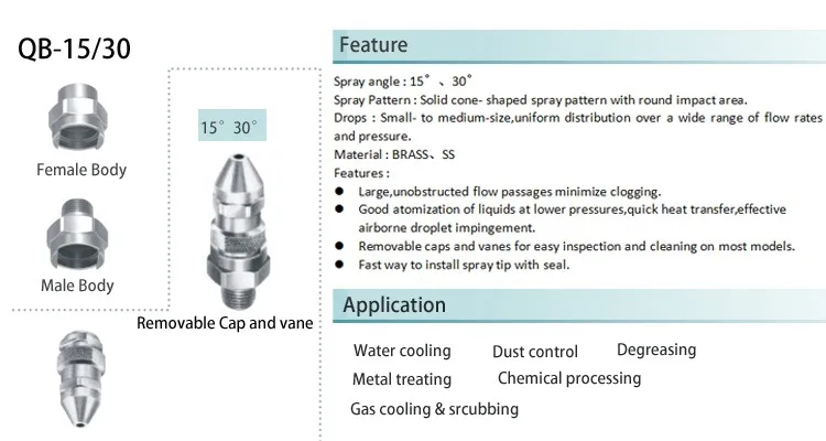 Cooling Tower Spray Nozzle Water Assemble Spray Nozzles Quick Release