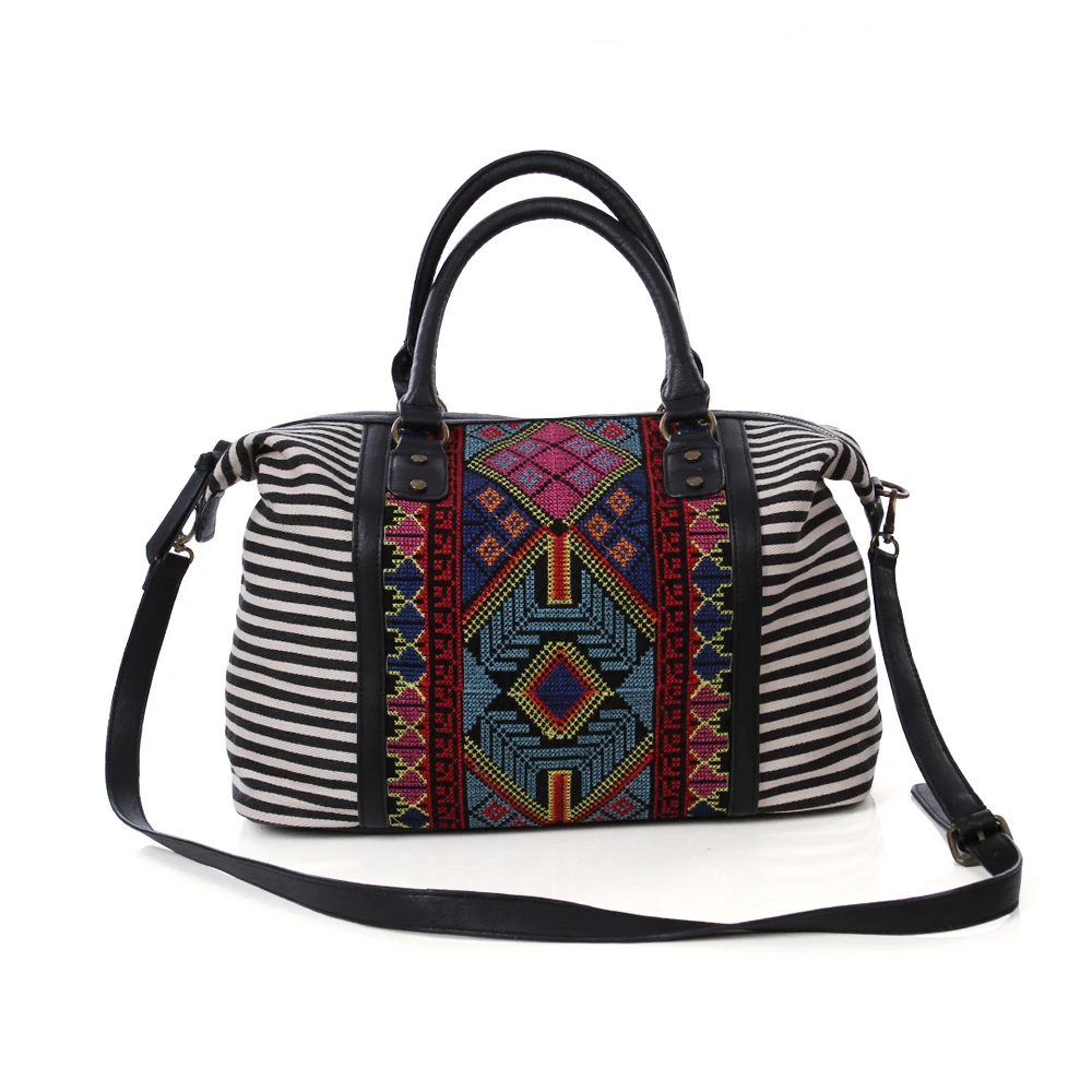 

High quality Trendy Azec Lady Stripe Large Capacity Cross Bag Handbag Travel Bag, Same as pics