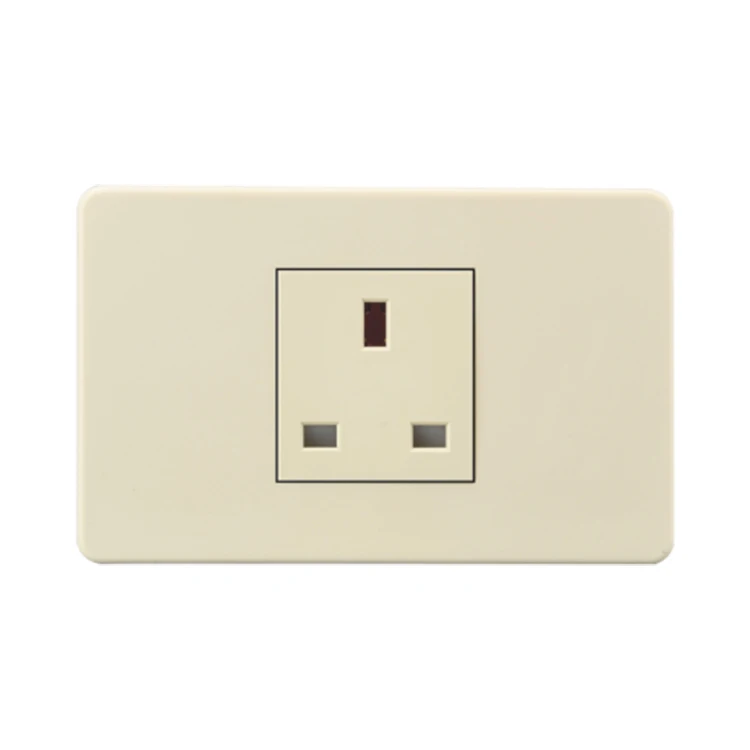 US Standard White Switch and Socket 220v Cooker Switch Design 1 Gang Smart Push Button No Netral Wall Switch With Indicator