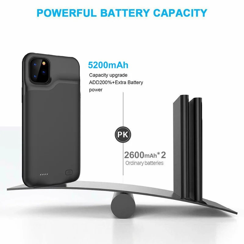 2020 Newest Ultra Slim Portable Power Bank Battery Case 6000mah External Backup Battery Case For 