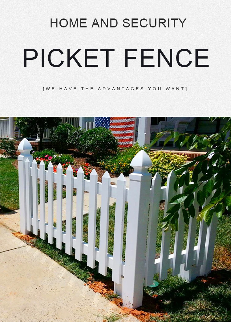 decorative plastic pvc picket fence,white garden fence - buy