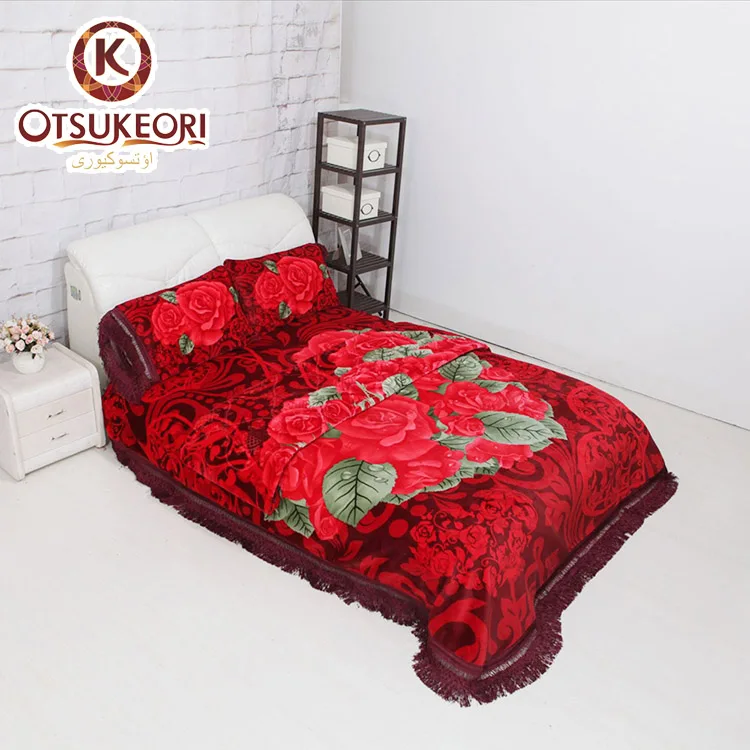 100 Polyester Extra Thick Fleece Raschel Blanket Set One Carton For