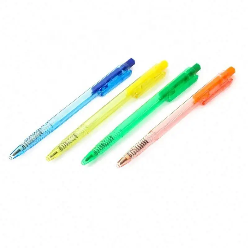 
Different types classic transparent color pen body retractable creative ballpoint pen springs 