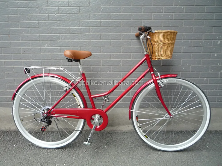 red hybrid bike