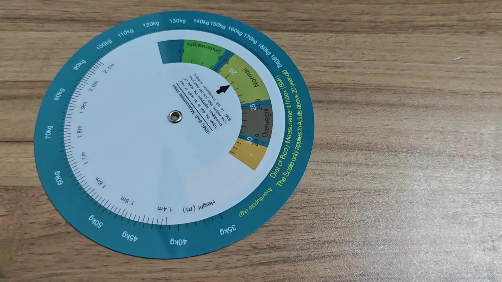 Calculatrice Roue IMC Portable - Indice Masse Corporelle - Disque Mesure Poids/taille - Cadeau Santé, Suivi Poids