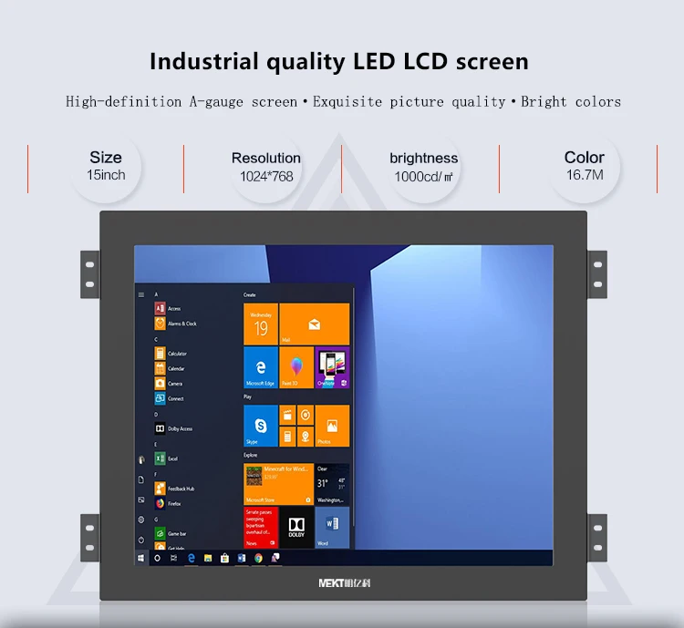 Wall Mounted 19/17/15 Inch Industrial Outdoor Highlight Screen Monitor