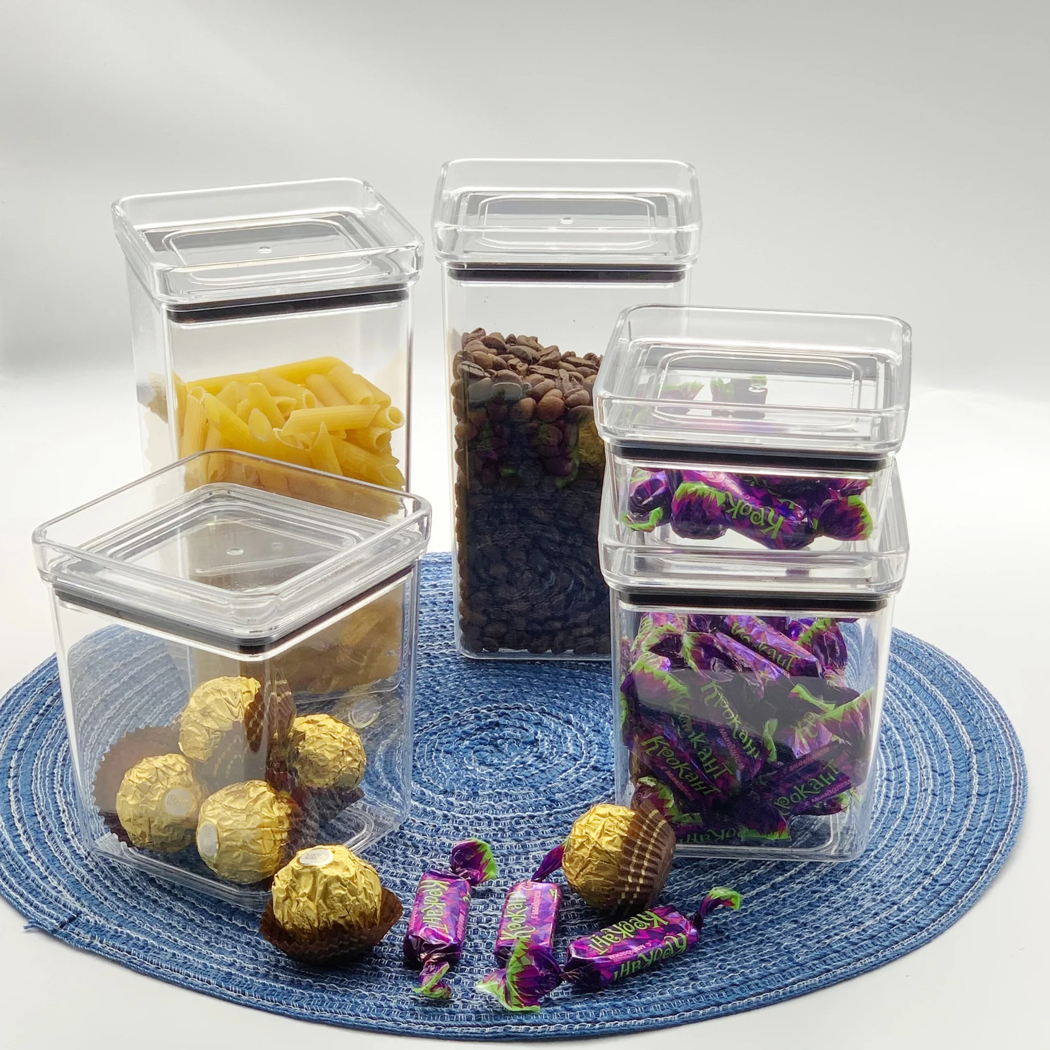 Classic Stackable Kitchen Plastic Food Storage Box With Lid Airtight