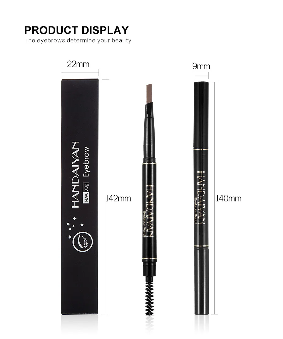5color Automatic Rotating Eyebrow Pencils Doubleheaded Waterproof