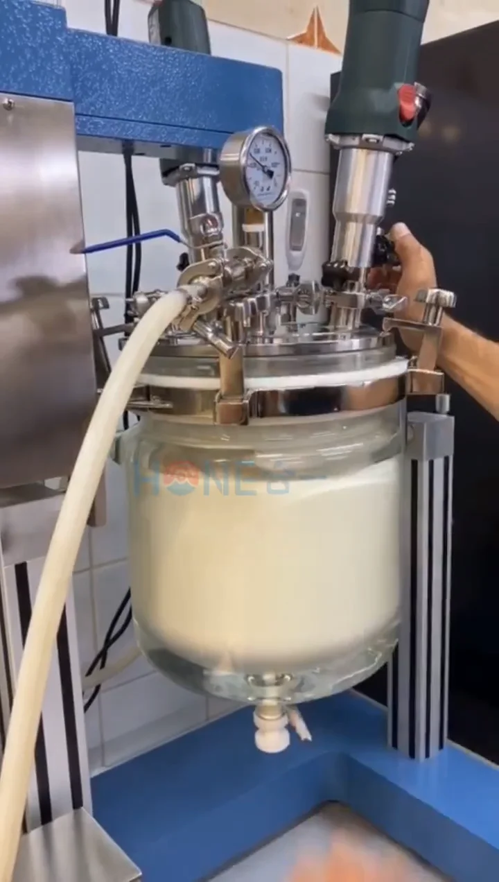 Hone Small Scale Emulsifier Homogenizer Reactor Lab Vacuum Mixer For