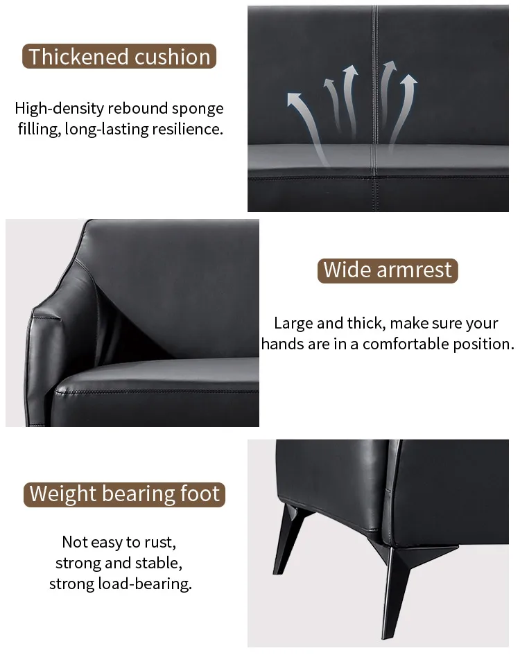 Pengpai Fashion Office Furniture Leather Small Modern Set Designs Modular Sofa