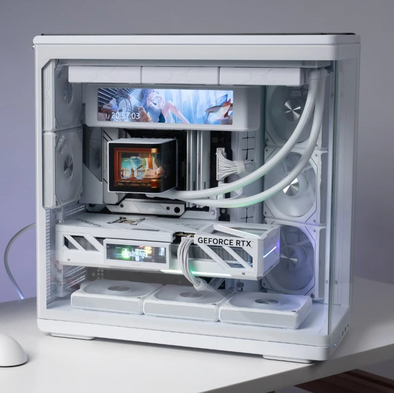 Aigo Stellarspark ATX Desktop Case - Curved Glass & BTF GPU Support