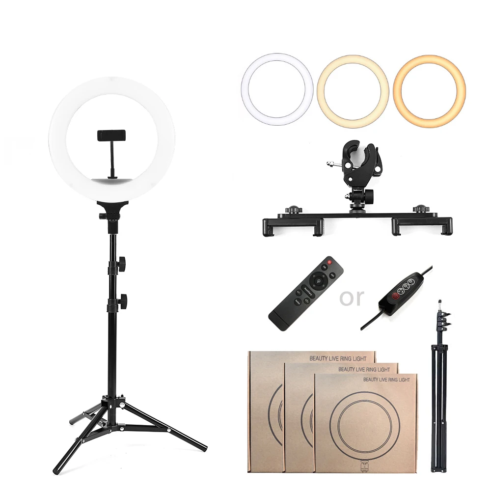 
10 18 Inch Tik Tok Tripod Stand Makeup Ringlight / Tiktok Led Circle Ring Light With Tripod Stand 