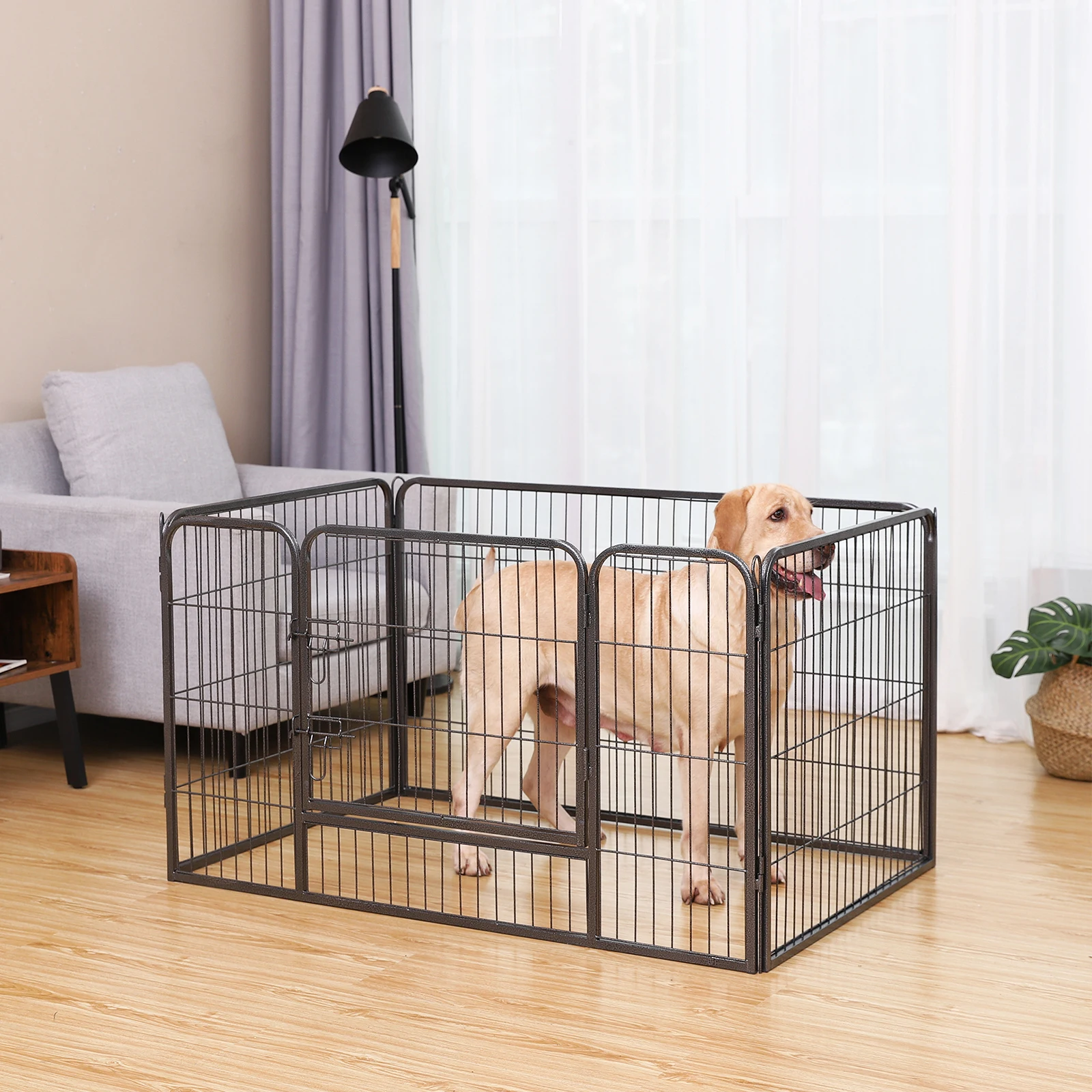 Vasagle Ppk04gy High Quality Stackable Dog Cage Metal Kennels Pet Wire ...