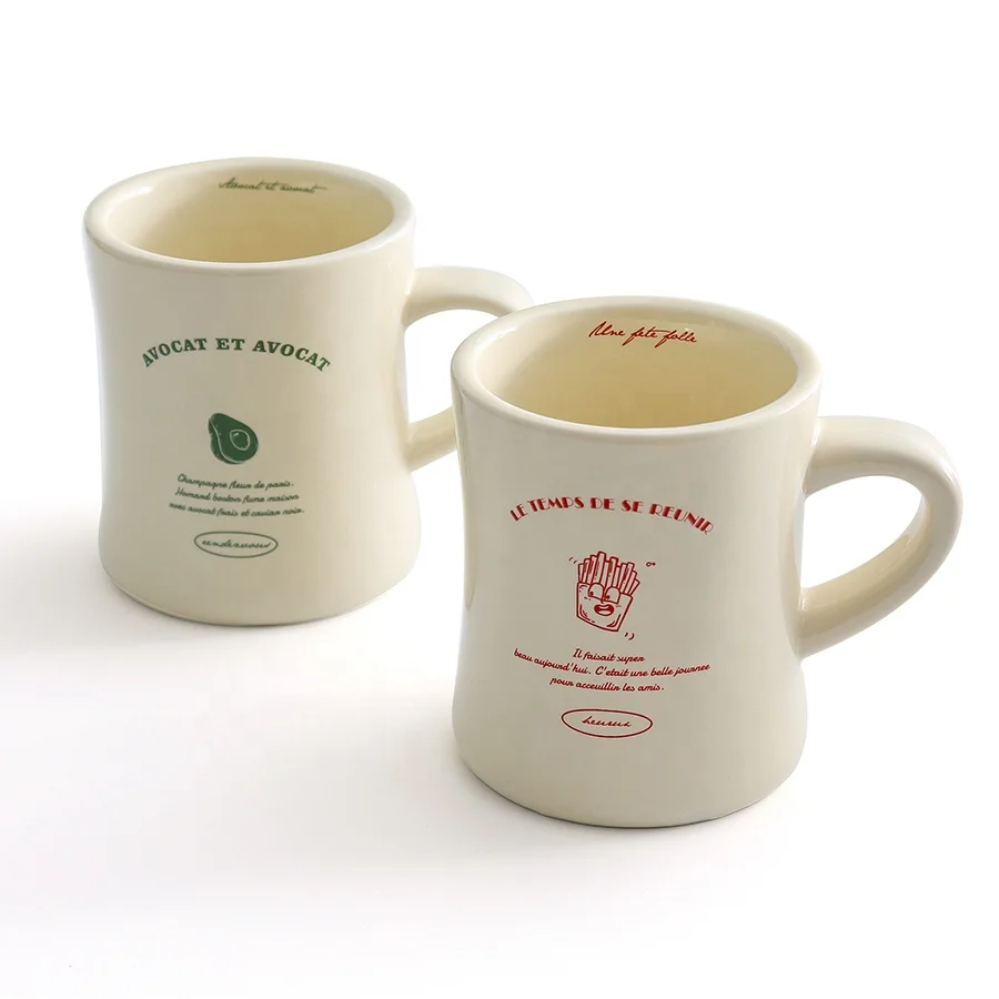 Vintage Diner Mugs - Customizable Ceramic Coffee Cups