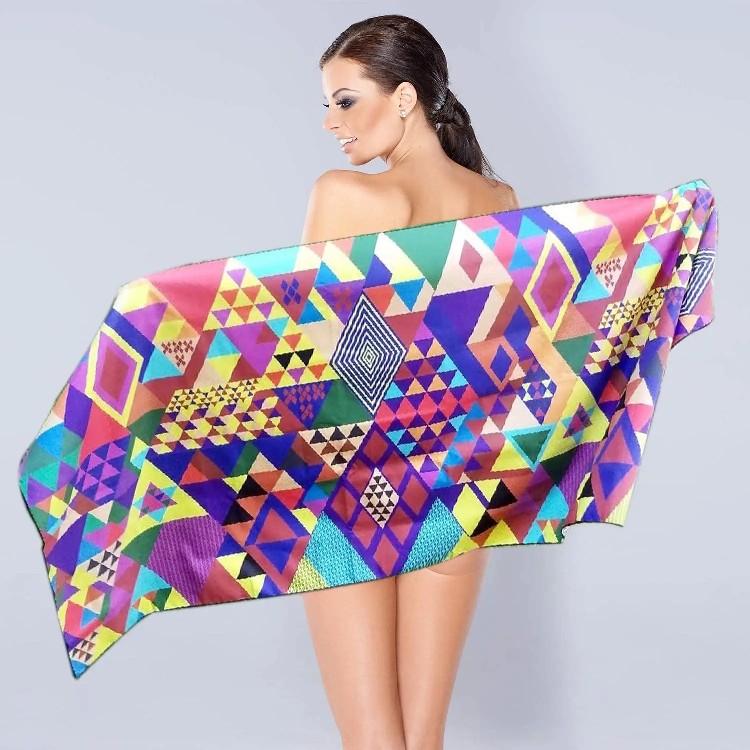 Suede double side printed beach towel 