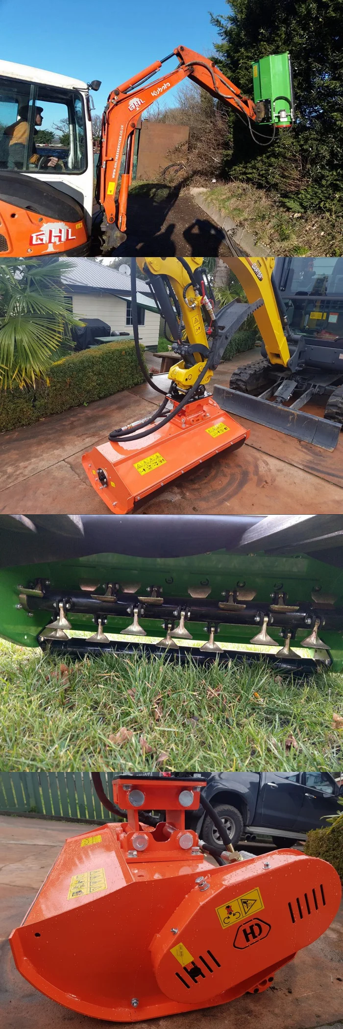 Excavator Flail Mower For Sale / Excavator Mowers And Brush Cutter For