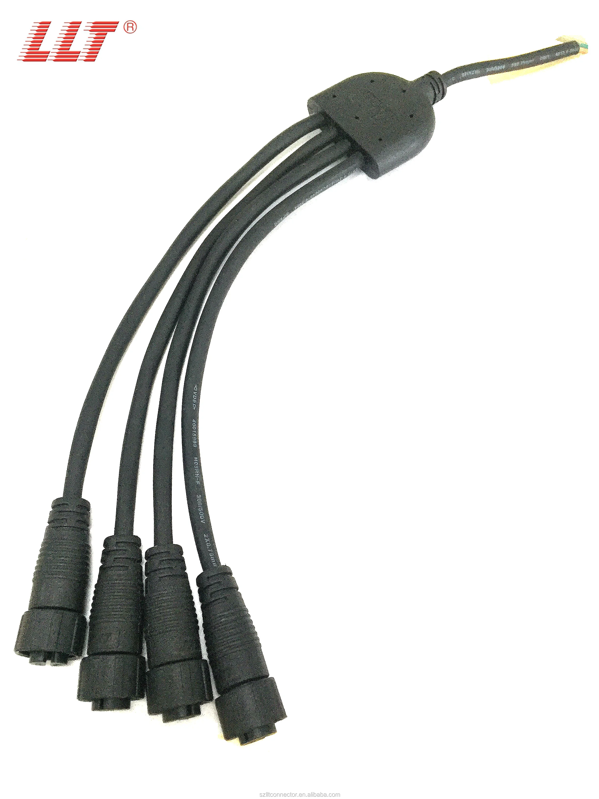 Y Electrical Cable Connector 4way Ip67 Plastic Waterproof 2 3 4pin