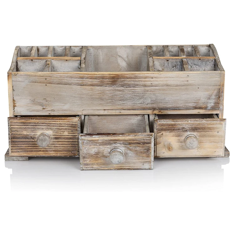 Hot Selling 3 Drawers Vanity Drawer Beauty Organizer Wooden Cosmetic Storage Box