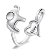 New Creativity 925 Sterling Silver Elephant Lady's Contracted Opening Ring