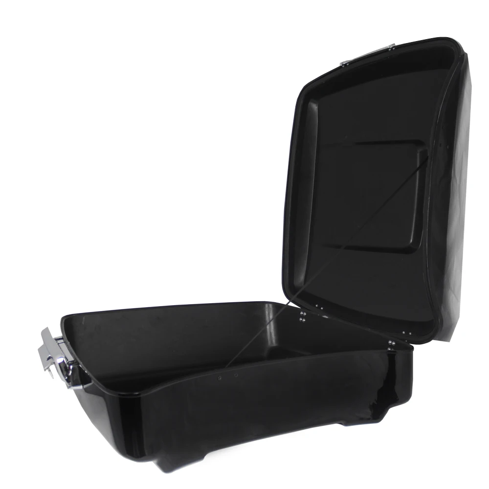 Motorcycle Chopped Top Box Black Tour Pak Trunk Backrest For Harley