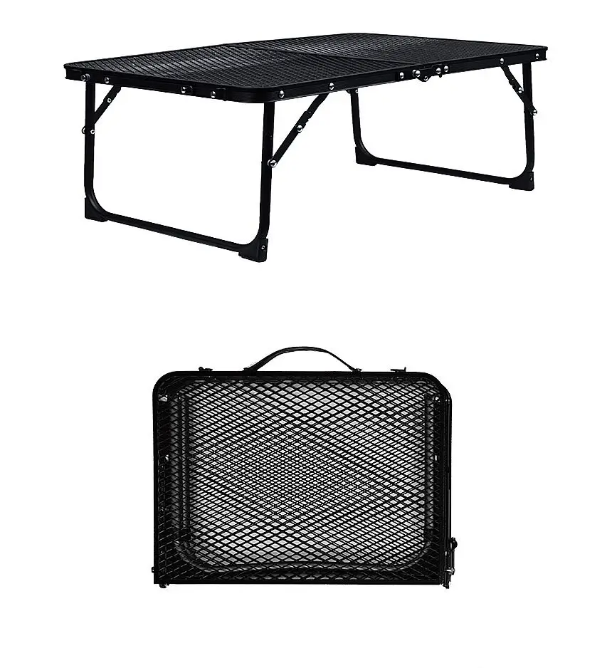 Outdoor New Iron Mesh Table Selfdriving Tour Portable Folding Tea