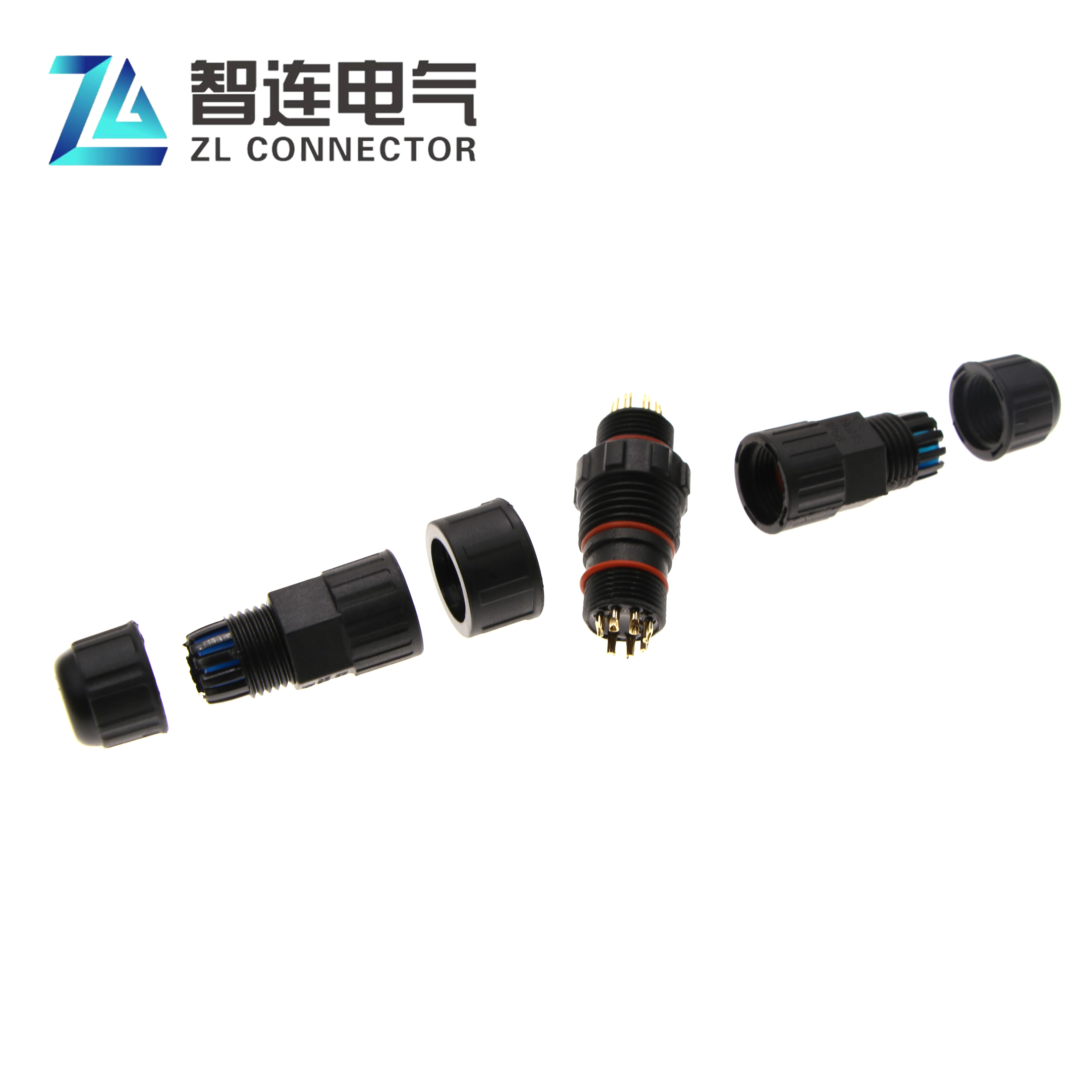 M12  waterproof connector 7 pole LED connector assembly connector