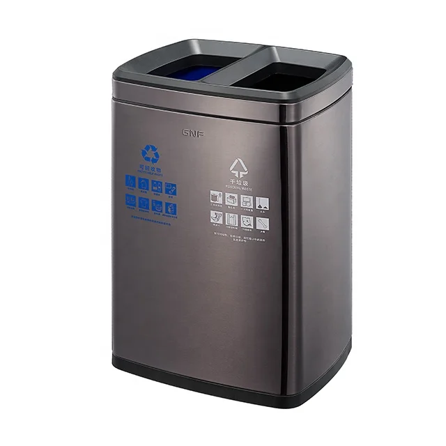 Gnf Stainless Steell Open Top Rubbish Bin Household Dustbin Kitchen