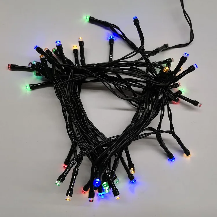 Outdoor Solar Panel Led String Lights Christmas Fairy Lights Festoon Lights Rubber Wire 8 Function Colors 10m 100 IP44 40 Clear