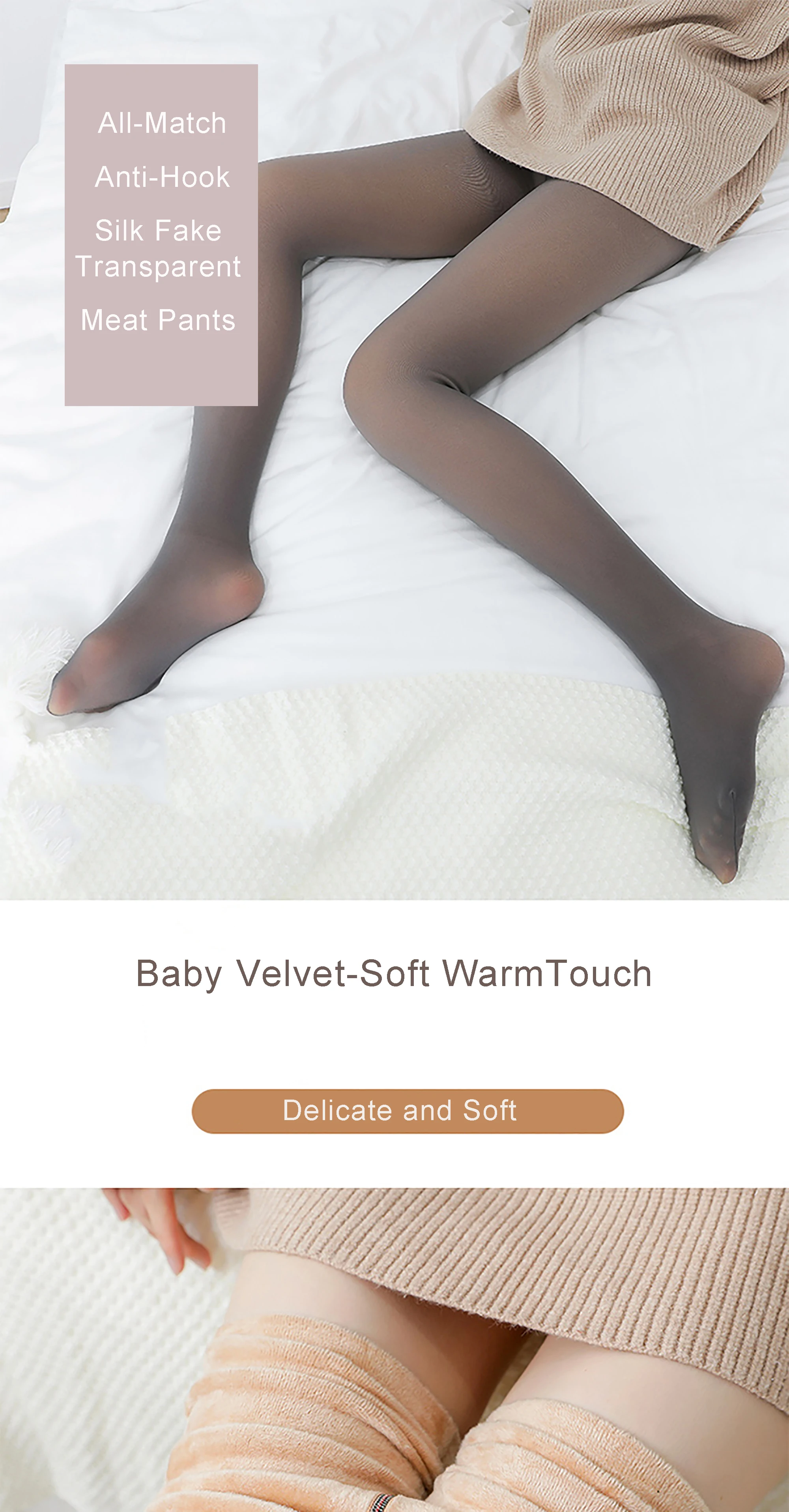 Women High Elastic Warm Thick Thermal Fake Translucent Pantyhose Fleece ...