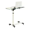 Height adjustable mobile portable computer table laptop desk for bed with wheels