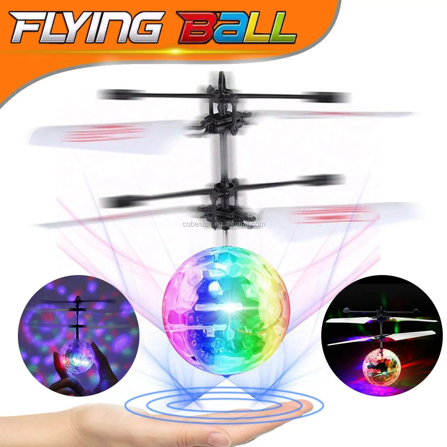 YINYU TOYS Quality RC Flying Ball with Color Changing LED Lights Teen Green RC Infrared Induction Helicopter Ball Built-in Shinning Color Changing LED Lights for Kids 