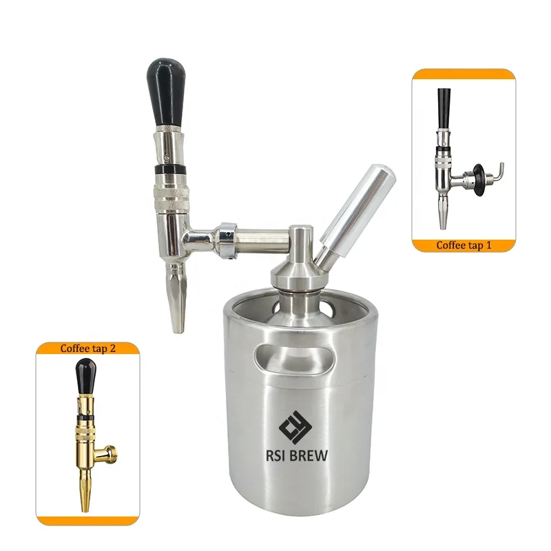 Nitro Cold Brew Coffee Maker 2L Mini Stainless Steel Keg Home brew coffee System Kit Best Choice of Diy Coffee Lovers