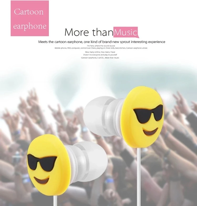 Europe standard high quality cartoon PVC customized logo earphone for promotion with box packing - ANKUX.COM