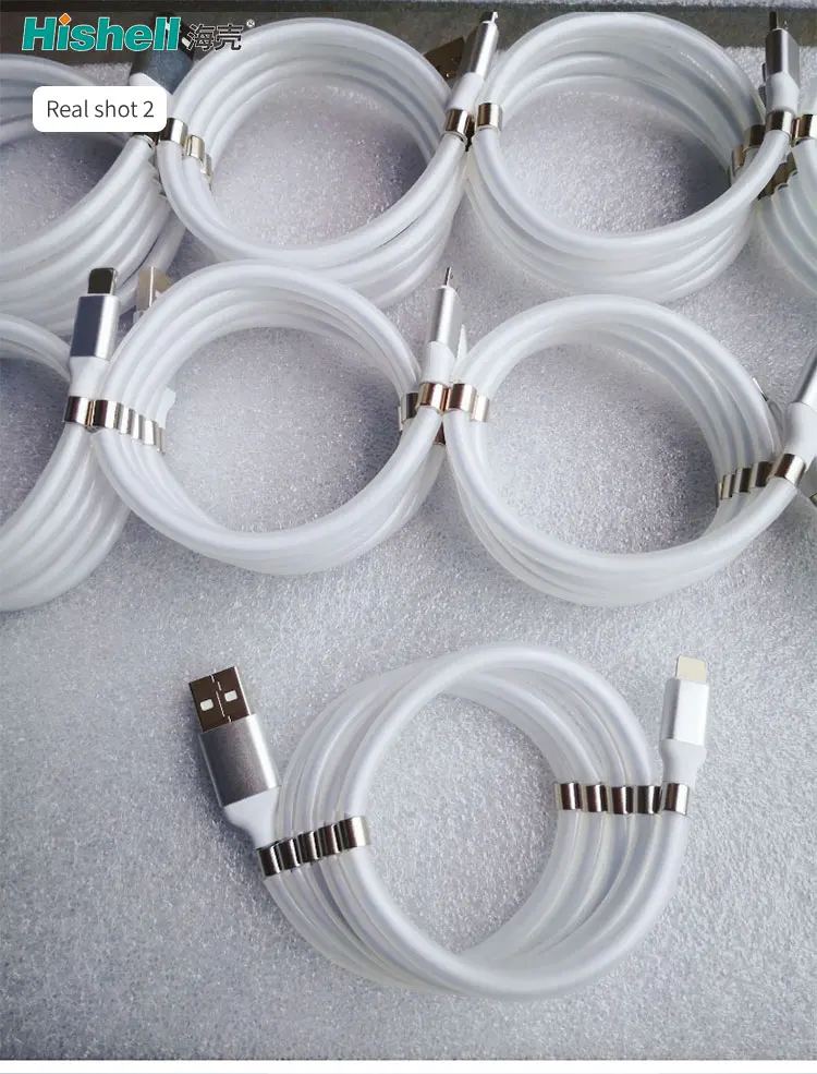 New Products Self winding charging cable Micro PD type c magnetic Self-Wrapping USB cable for ios