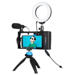 Wholesale PULUZ 4 in 1 Wireless Handheld Vlogging Live Broadcast Smartphone Video Rig Selfie Light
