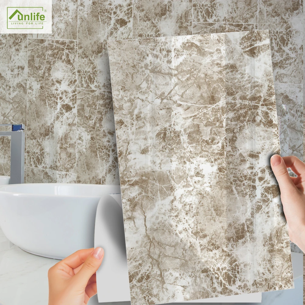 Funlife Peel And Stick Marble Wallpaper Self Adhesive Grey Marble Tile